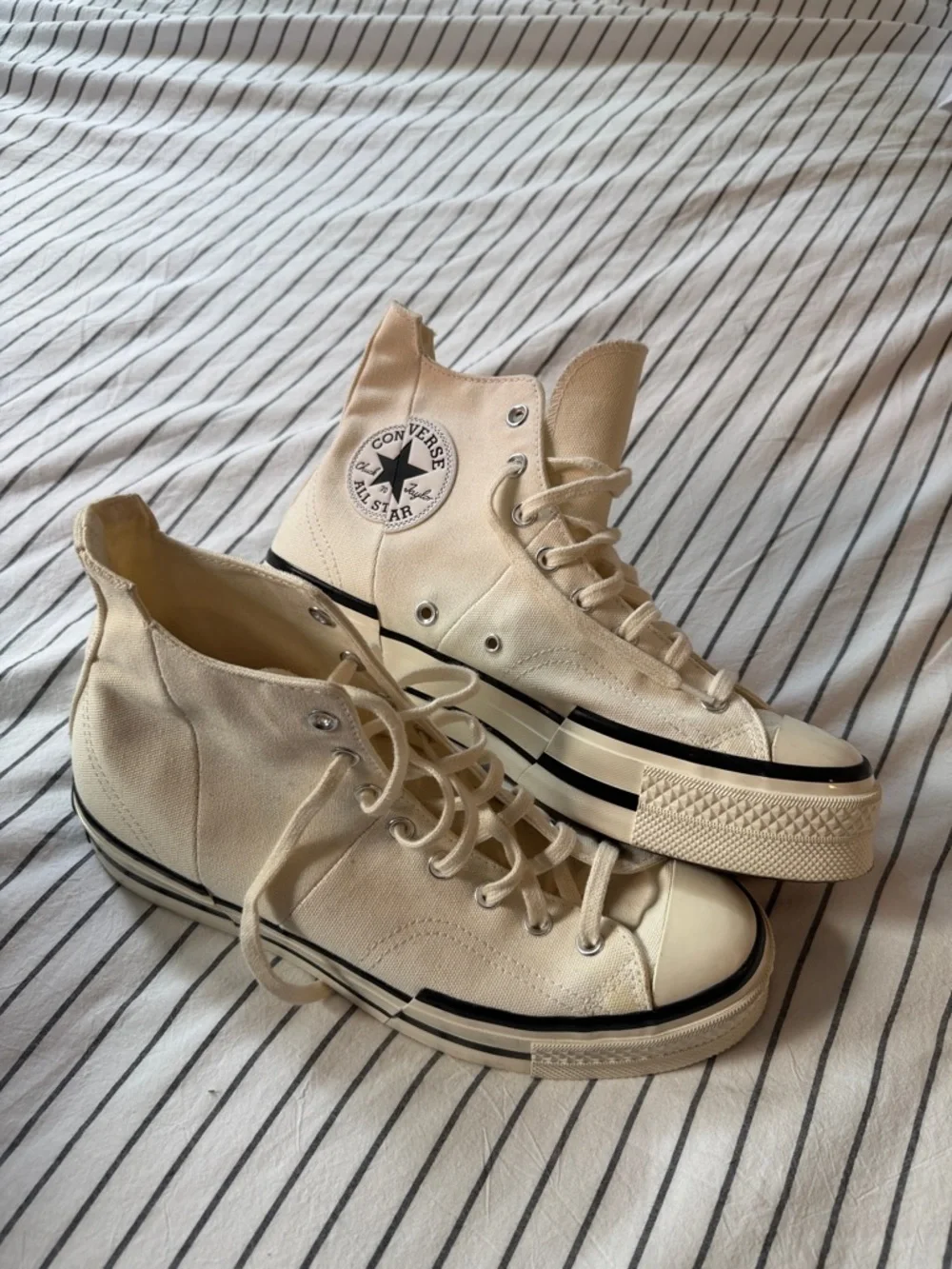 Men’s Converse High Top Sneakers - Cream with Black Trim (M11) - Picture 8 of 8